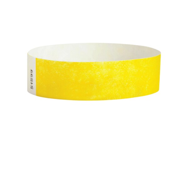 Wristband - Tyvek - Adult Blank 1" x 10" Yellow